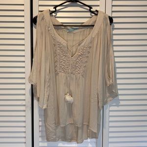 Maurices cream top with open shoulders